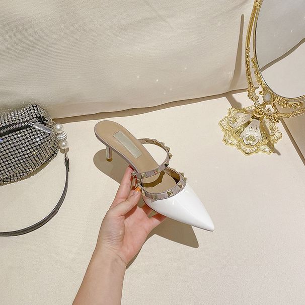 Women's fashion high heeled sandals with studded head_desvips.com