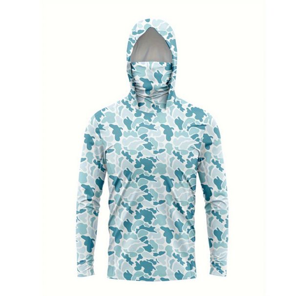 Men's Quick Drying Camouflage Fishing Suit Lightweight Breathable Elastic UV Protection Dust Mask Included 25 Styles_desvips.com