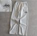 2025 New Trendy Line Art English Drawstring Wide-Leg White Black Youth Pants_desvips.com