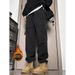 001 American Style Black Cargo For Men, Autumn Winter, Small Size, Fleece-Lined, Thickened, Waterproof, Windproof, Outdoor_desvips.com