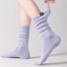 001 Tube For Women Indoor Dance Pilates Non-Slip Yoga Internet Celebrity Style Outdoor Wear Stacked Melad Long Socks_desvips.com