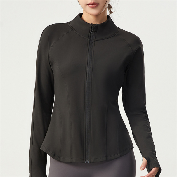 Sports Jacket Yoga Fitness Slim Fit Workout Long Sleeve Women Autumn Winter Running Quick Dry Outerwear Top_desvips.com