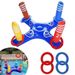 Inflatable Ring Toss Game Set Thickened PVC Outdoor Lawn Games For Kids Family 4 Cross Target Base With 6 Colorful Rings_desvips.com