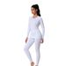 Autumn Winter New Fleece-Lined Thermal Underwear For Women, Slim Fit Base Layer, Sweat-Wicking Quick-Dry Sports Set_desvips.com