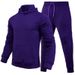 220G Autumn Winter Unisex Casual European Size Blank Solid Color Fleece Loose Sweatshirt Sweatpants Two-Piece Set_desvips.com