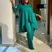 Women's Clothing fashionable temperament large size long sleeved tops wide leg pants suit_desvips.com