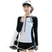 Summer Long-sleeve Swimsuit Women, Sun-protective, Slimming, Conservative, Two-piece, Anti-exposure, With Boxer Shorts,_desvips.com