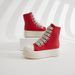 RenMou 2024 Thick Soled New Wind Board Candy Color Large Women's Lace Up Student High Top Shoes For Women Exclusive Supply_desvips.com