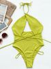tide brand laceup one piece swimsuit backl bikini for women_desvips.com