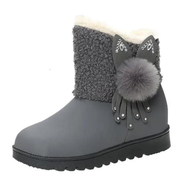 Snow 2023 Autumn And Winter New Korean Version Oll-match Student Female Cotton Shoes Ins Short Tube Plus Veet Warm Ankle_desvips.com