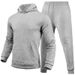 220G Autumn Winter Unisex Casual European Size Blank Solid Color Fleece Loose Sweatshirt Sweatpants Two-Piece Set_desvips.com