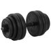 Black Ergonomic Dumbbell Set - Total Weight 30 Kg - Non-Slip Plastic-Coated Bars - Quiet And Durable - Easy Identification With Embossed Weight_desvips.com