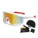 Large-Frame Outdoor Cycling Glasses: 4 Interchangeable Color Lenses, Prescription Glasses Compatible & Windproof_desvips.com