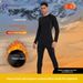 Fleece-Lined Thermal Underwear Set Round Neck Top And Bottom Tight-Fitting Outdoor Hiking Cycling Sports Base Layer_desvips.com