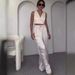 Women's Clothing women's clothing solid color V neck unrepaired vest lapel wide leg trousers suit_desvips.com