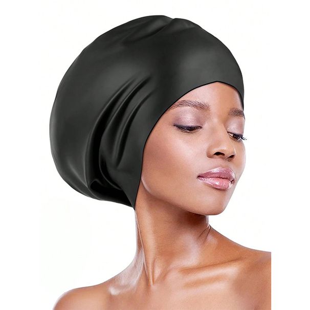 Extra Large Silicone Swimming Cap With Long Hair And Dirty Braids All Inclusive Adult Style Swimming Cap Soft And Comfortable_desvips.com
