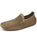 New men's casual patchwork frosted pig skin beans shoes_desvips.com