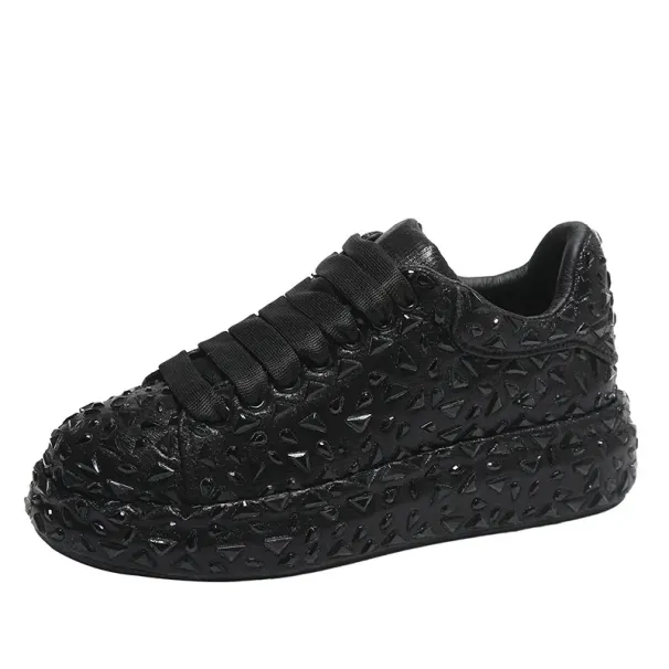 Luxury Fashion 2026 Men/Women Casual Platform Sneakers Rhinestone Stud Embellished Chunky Sole Party Shoes_desvips.com