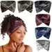 Women's Bohemian Printed Elastic Headband Sports Yoga Sweat Absorbent Cross Hair Accessory_desvips.com