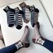 Stockings Short Versatile Breathable Spring Summer Cotton Sole Socks Durable Transparent Crystal Thin Cute Striped Bear_desvips.com