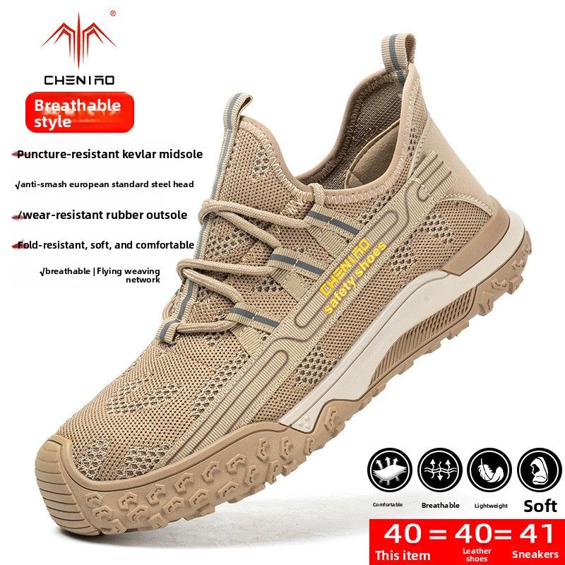 Men's Anti-Smash Anti-Puncture Wear-Resistant Insulated Lightweight Welder Steel Toe Work Safety Shoes_desvips.com