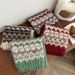 2025 New Korean Style Fair Isle Hat Scarf For Women Winter Warm Fashion Retro Knitted Christmas_desvips.com
