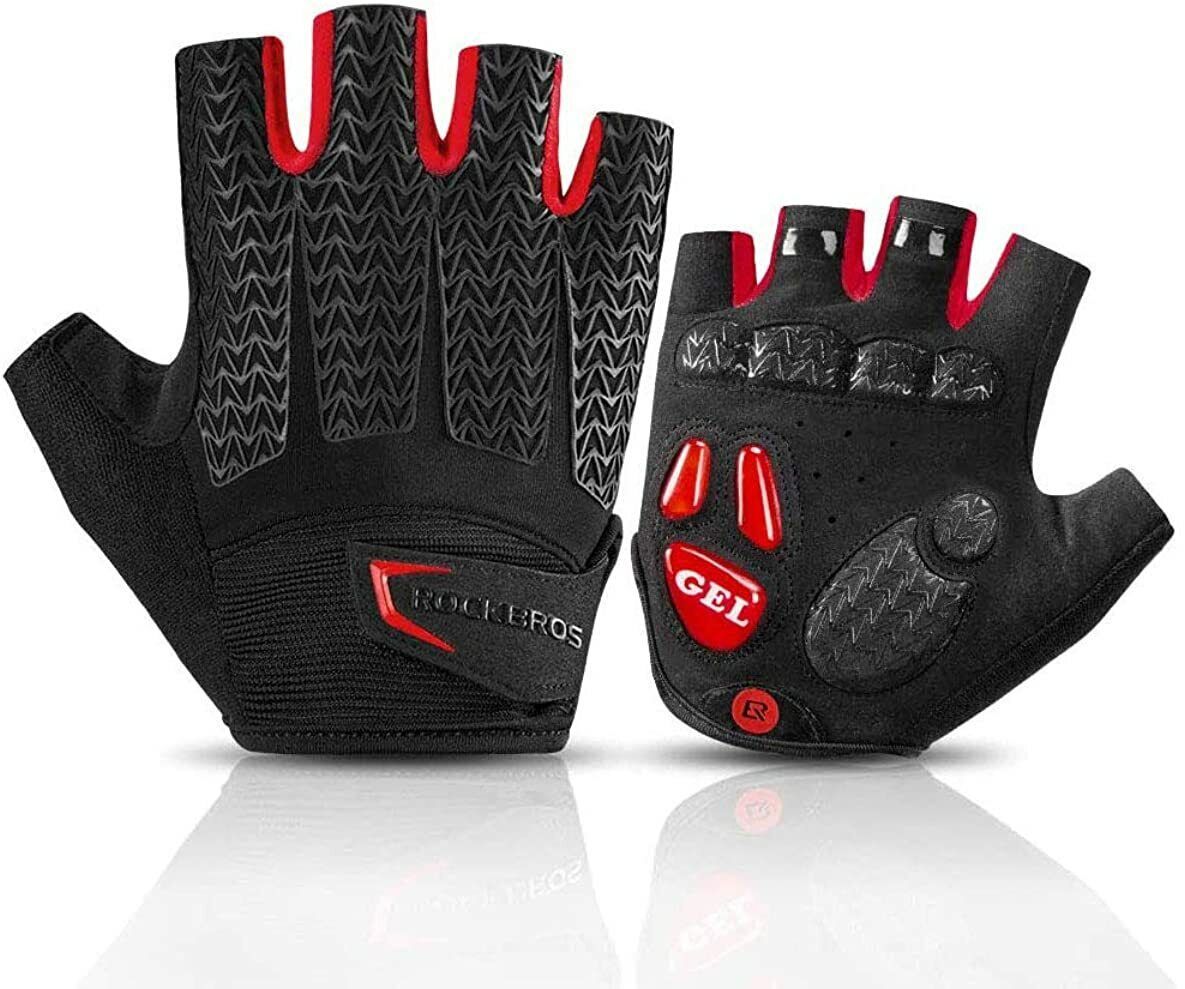 ROCKBROS Fahrrad Handschuhe Halbfinger GEL Motorrad Fahrradhandschuhe MTB Sport_desvips.com