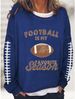 Women's Sports Pullover Sweatshirt Casual Letter Football Print Street Round Neck Long Sleeve Top For Autumn And Winter_desvips.com