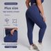 Plus Size Pocket Yoga For Women Waist Hip Lift No Embarrassing Lines Fitness High Elastic Brushed Sports Long Pants_desvips.com