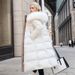 Women's Clothing new slim fit large fur collar long cotton coat_desvips.com