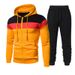 New Men's Sports Fashion Casual Winter Stitching Hooded Sweatshirt And Trousers Suit_desvips.com