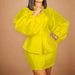 Women's Clothing Temperament Commuter Puff Sleeve Top Hip Skirt Suit_desvips.com
