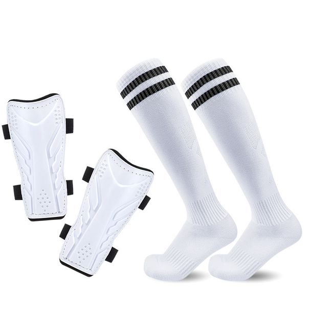 Football Shin Guards & Socks Combo – 2-Piece Protective Gear Set For Men/Women/Youth, Long Compression Socks With Adjustable Straps_desvips.com