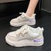 Thick soled height enhancing white shoes for women 2024 spring and summer new Korean low top sports shoes for students all match casual shoes_desvips.com