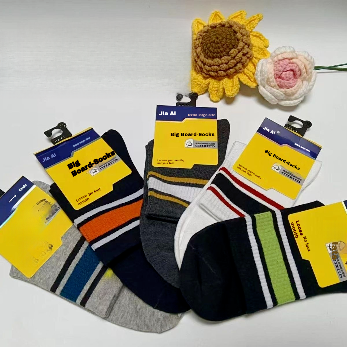 Plus Size Seamless Business Cotton Autumn Winter Mid-Calf Sweat-Absorbing Breathable Men's Socks_desvips.com