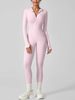KEEPER Women's Long Sleeve Jumpsuit - Stretchy Yoga Bodysuit With Moisture-Wicking Fabric, Black & Pink, S-4XL_desvips.com
