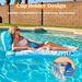 Inflatable Water Mesh Lounge Chair Backrest Floating Row Inflatable Sunshade Hole Floating Row Eight Character Dark Floating Boat_desvips.com