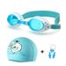Children's outdoor swimming goggles suit Pu cloth dolphin swimming cap nose clip earplugs waterproof anti-fog swimming goggles three-piece set_desvips.com