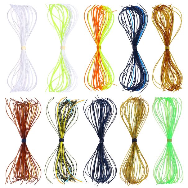 10Bundles/BagMixed Color Silicone Skirts For Spinnerbait Buzzbait Rubber Wire Bait Jig Lures Squid Skirts Fly Tying Material_desvips.com