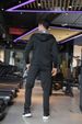 LazyZoom Men's Suit Sports Running Set Fitness Training Clothing Plus Size Cardigan Sweat Jacket_desvips.com