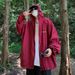 Burgundy Fashionable Sun Protection Jacket For Men, Summer American Retro Hooded Windbreaker, Trendy Brand Couple's_desvips.com