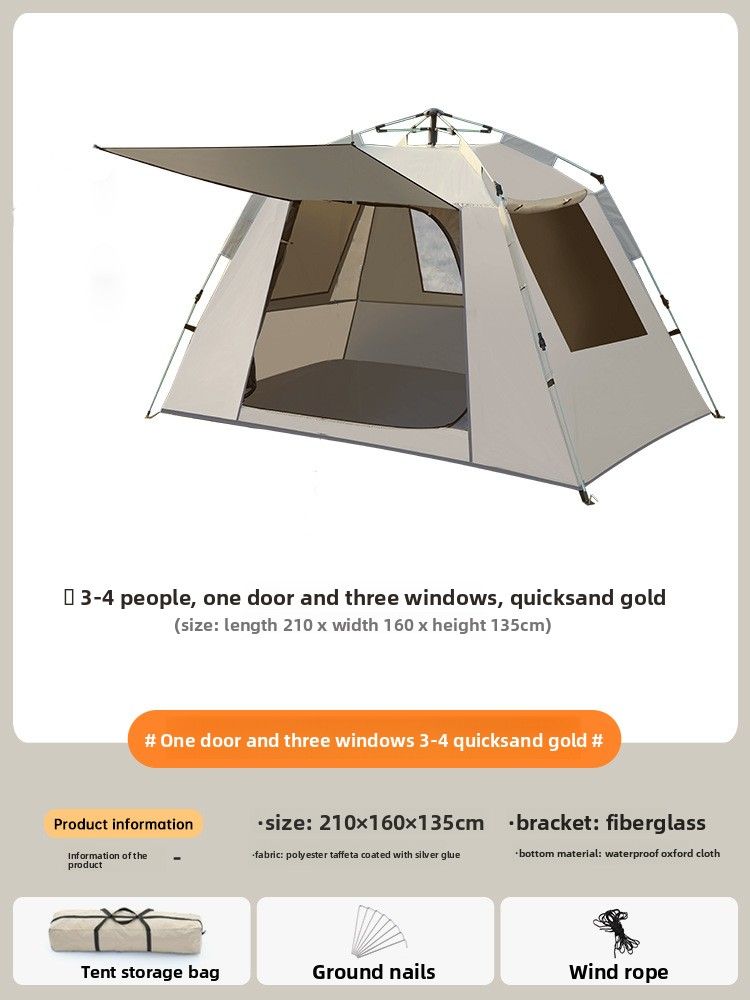 Outdoor Folding Automatic Rainproof Hexagonal Thickened Camping Equipment Park Picnic Tent_desvips.com