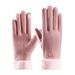 Women’s Winter Touchscreen Gloves – Fleece-Lined Windproof & Warm For Cycling, Driving & Outdoor (Black/Pink/Grey/Khaki, Embroidered Design)_desvips.com