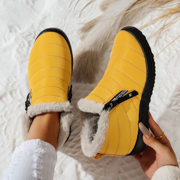 Women's Waterproof Snow Boots With Side Zipper - Lightweight Winter Shoes With Non-Slip PU Sole & Faux Fur Lining For Outdoor & Daily Wear_desvips.com