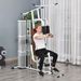 Kraftstation Fitnessstation Fitnessgerät Multifunktion Krafttraining Multistation Trainingsstation Mit Latzug Butterflystange 45kg Gewichten Seil, Fitnessgeräte Für Zuhause Weiß_desvips.com