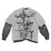 2025 New Street Fashion Brand Skull Graffiti Print Fa Ke Two-Piece Top Casual Long Sleeve T-Shirt_desvips.com