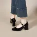 Square Toe High Heels For Women 2025 Spring New One-Strap Mary Jane Simple Elegant Patent Leather Shallow Mouth Single_desvips.com