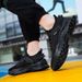 Men's new sports shoes men's leather casual light black velvet warm_desvips.com