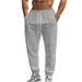 24 New Autumn And Winter Men's American Style Casual Sports Solid Color Jacquard Drawstring Pants_desvips.com