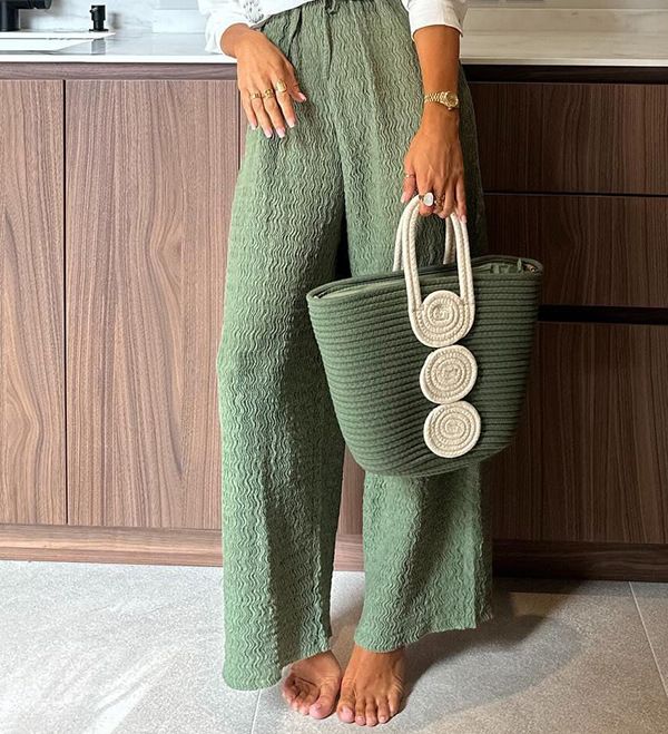 Women's Clothing spring and autumn new printed long sleeved single breasted trousers suit INS casual loose two piece suit_desvips.com